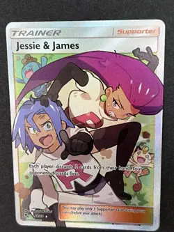 Jessie & James - 68/68 - Pokemon Hidden Fates Sun & Moon Full Art Rare Card NM - Image 1