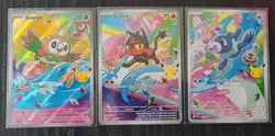 Pokemon TCG First Partner Illustration Collection Series 1 Gen 7 Alola Starters - Image 1
