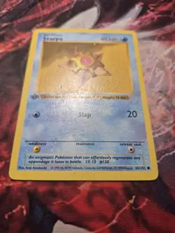 1st Edition Shadowless Staryu 65/102 Base Set Pokemon Card WOTC 1999 MP - Image 3