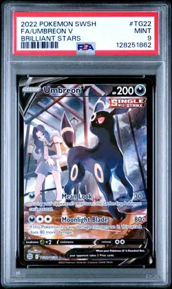 PSA 9 MINT 2022 POKEMON SWORD & SHIELD BRILLIANT STARS TG22 FULL ART/UMBREON V - Image 1