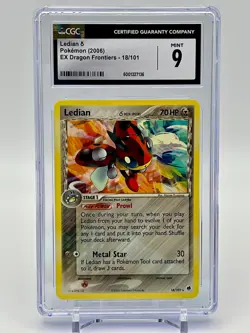 Ledian 5 Pokemon (2006) EX Dragon Frontiers - 18/101 CGC 9 - Image 1