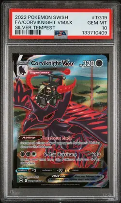 Pokemon Corviknight VMax Silver Tempest TG19 Graded Card PSA 10 - Image 1