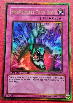 1x Yu-Gi-Oh! Bottomless Trap Hole - GLD2-EN045 - Gold Rare - Limited Edition -LP - Image 1