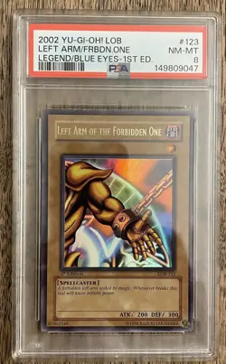 Yu-Gi-Oh! - Left Arm of the Forbidden One LOB-123 Ultra Rare PSA 8 NM-M - Image 1