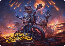 MTG Valley Flamecaller Art Card 50 Gold Stamped Signature Art Series Bloomburrow - Image 1