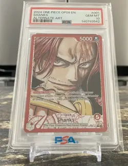 Shanks Leader OP09-001 Alt Art PSA 10 - One Piece Emperors in the New World EN - Image 2