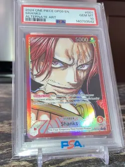 Shanks Leader OP09-001 Alt Art PSA 10 - One Piece Emperors in the New World EN - Image 4