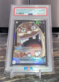 Marshall D. Teach L OP09-08 Alt Art Leader One Piece Card Game OP09 - PSA 10 - Image 1