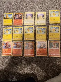 Pokemon Card lot Mint/NM (15) Pikachu Charmander from 2016-19 Non Holo - Image 1
