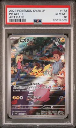 Pokemon Pikachu 151 Art Rare Card PSA 10 Gem Mint 173/165 SV2a AR 2023 Japanese - Image 1