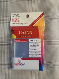 60 Gamegenic 'Catan' Card Size Board Game Sleeves Clear 56 x 82mm - Image 1