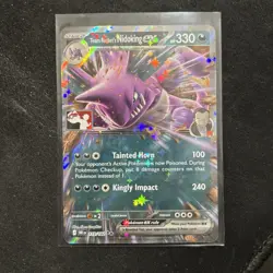 Team Rockets Nidoking EX Double Rare Card #119/182 - League Promo Stamped - Image 1
