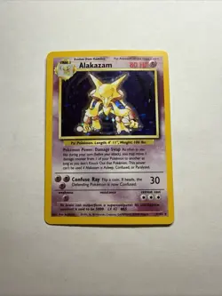 Pokemon Card 1999 TCG WOTC Base Set Alakazam 1/102 Holo Rare Unlimited MP - Image 1