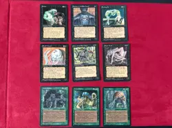 9 Card Black & Green HP Lot - Fallen Empires MTG Magic The Gathering Vintage HP - Image 1