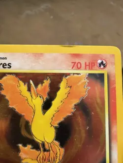 Pokemon TCG Moltres Holo Rare Card 12/62 Unlimited Fossil Set 1999 LP - Image 2