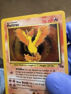Pokemon TCG Moltres Holo Rare Card 12/62 Unlimited Fossil Set 1999 LP - Image 4