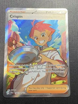 Pokemon TCG Stellar Crown Crispin Full Art Ultra Rare Card 164/142 NM - Image 1