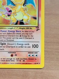 Pokemon Base Set 2 Charizard Holo Rare Card 4/102 1999 Authentic - Image 5