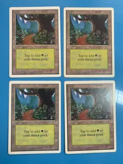 Unlimited FOREST artwork B basic land x4 mtg played see pics I Combine Ship - Image 1