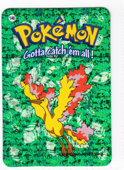 Moltres #146 - Vintage Pokemon Vending Prism Holo Sticker Card 2000 Nintendo - Image 1