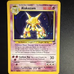 Alakazam 1/130 Base Set 2 Holo Rare Stage 2 Psychic Pokemon Card NM - Image 1