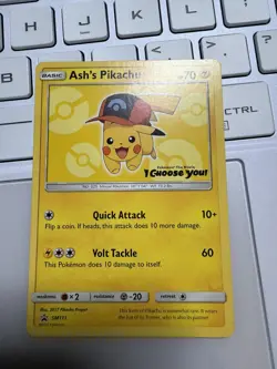 Ash's Pikachu - SM111 - Hidden Fates Pokemon TCG - Image 1