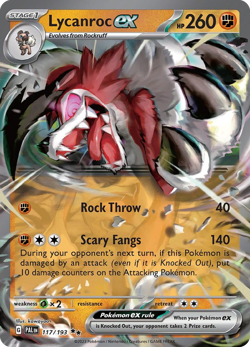 LYCANROC EX 117/193 DOUBLE RARE PALDEA EVOLVED POKEMON - Image 1