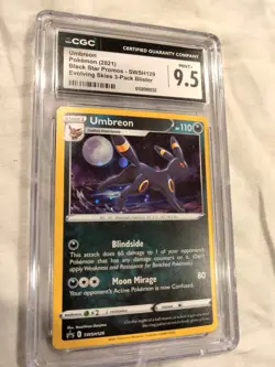 POKEMON CGC 9.5 MINT+ UMBREON COSMOS HOLO SWSH129 EVOLVING SKIES 3PACK BLISTER - Image 1