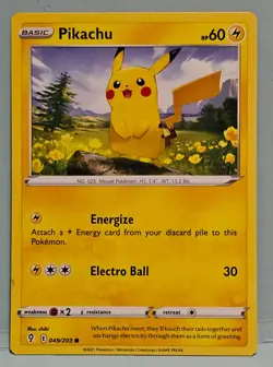 Pokemon TCG 2021 Pikachu 049/203 Energizer Electro Bail Common Pokemon - Image 1