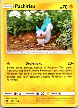 Pachirisu 80/214 C Lost Thunder Pokemon NM Yuka Morii - Image 1