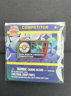 Pokemon 2024 NAIC North America International Championship Competitor Pin Sealed - Image 1