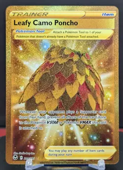 Pokemon Leafy Camo Poncho #214/195 English Silver Tempest Full Art Secret Rare - Image 1