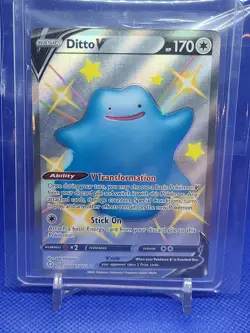 Pokemon TCG Ditto V Shining Fates SV118/SV122 Holo Shiny Holo Rare - Image 1