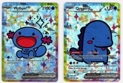 Pokemon Cracked Ice Holo - Rainbow Boarder * Fan Art * WOOPER & QUAGSIRE - Image 1