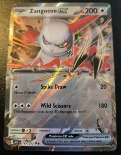 Zangoose EX 167/217 Double Rare Mega Evolution: Ascended Heroes Pokemon TCG - Image 1