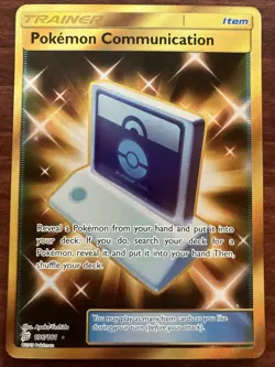 Pokemon Communication - 196/181 - Pokemon Team Up Sun & Moon Gold Secret Rare - Image 1