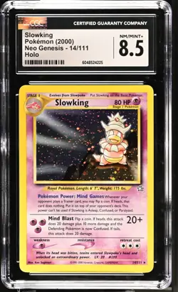 Pokemon Neo Genesis SLOWKING Holo CGC 8.5 (4225) Graded Power - Image 1