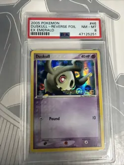 2005 POKEMON EX EMERALD #46 DUSKULL-REVERSE FOIL PSA 8 NM-MT - Image 1