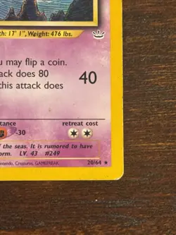 2001 Pokemon Neo Revelation Lugia 20/64 Rare TCG Vintage WoTC - Image 4