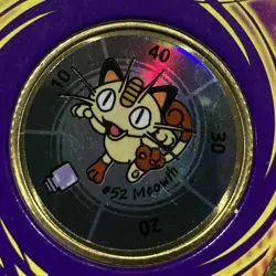 1999 Hasbro Pokemon Battling # 52 Meowth Gold Coin Game Nintendo RARE - Image 1