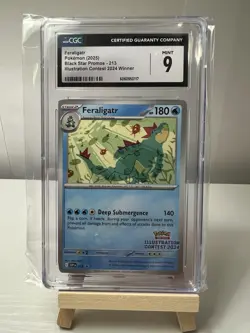 2025 Pokemon Feraligatr 213-Black Star Promo Illustrat. Contest-CGC Graded 9 (B) - Image 1