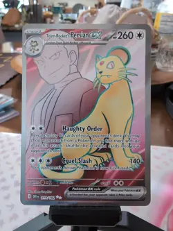 Pokemon TCG Team Rockets Persian EX Full Art 219/182 Destined Rivals NM - Image 1