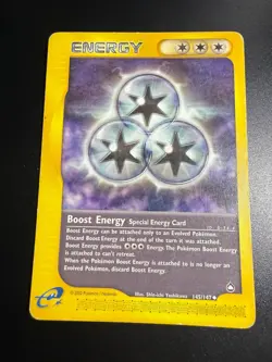 BOOST ENERGY 145 UNCOMMON AQUAPOLIS POKEMON HEAVILY PLAYED - Image 1