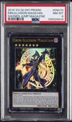 2014 YU-GI-OH! PROMO SHONEN JUMP MAGAZINE #EN070 EBON ILLUSION MAGICIAN PSA 8 - Image 1