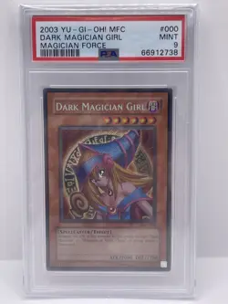 PSA 9 2003 YU-GI-OH! DARK MAGICIAN GIRL MFC-MAGICIAN'S FORCE #000 UNLIMTED - Image 1