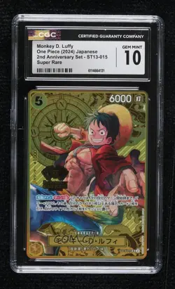 2023 One Piece The Three Brothers Ultimate Deck SR Monkey D Luffy CGC 10 - Image 1