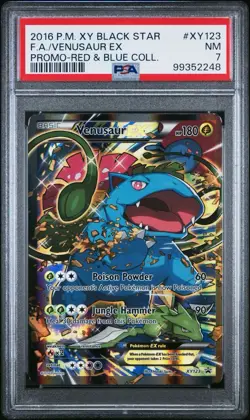 Pokemon Venusaur EX XY123 Full Art Promo PSA 7 XY Black Star Red & Blue Card - Image 1