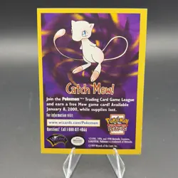 SQUARE CORNER Catch Mew 1999 Mew PROMO Insert WOTC Pokemon League Cards - Image 1