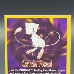 SQUARE CORNER Catch Mew 1999 Mew PROMO Insert WOTC Pokemon League Cards - Image 2