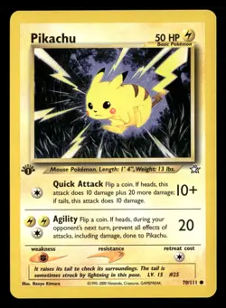 Pikachu - 70/111 - 1st Edition - Common - Neo Genesis - Pokemon Card - NM/M - Image 1
